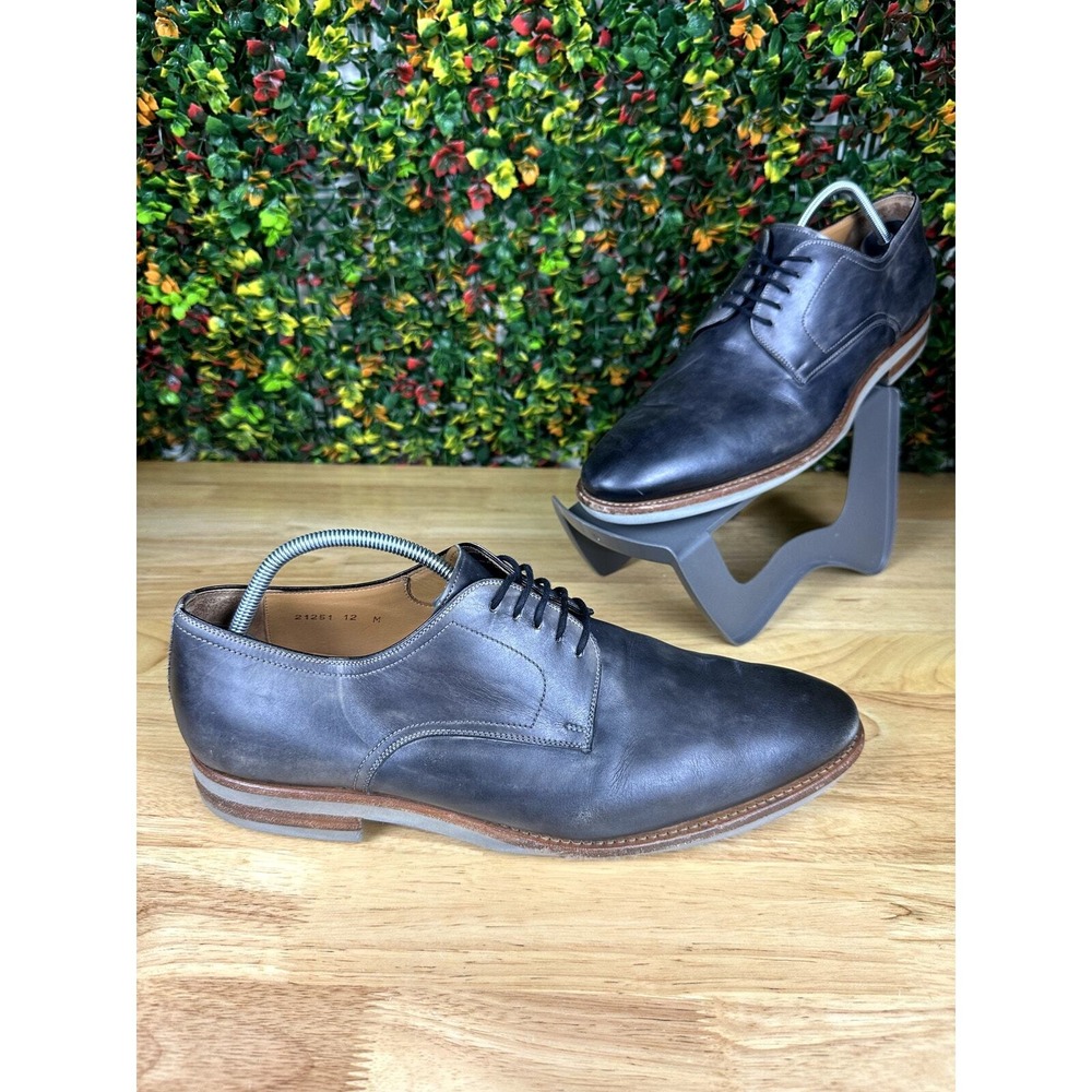Magnanni Flex Balsena II Plain Toe Derby Dress Shoes Dark Gray Mens 12M‎ 21251
